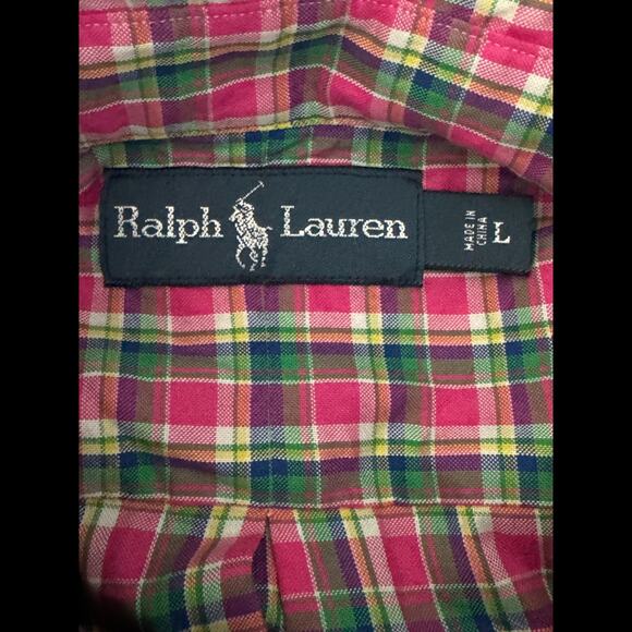 Ralph Lauren Men’s Plaid Button Down Shirt Large Multicolor Long Sleeve Cotton - Picture 13 of 14